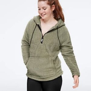 Vs pink sherpa pull over hoodie
